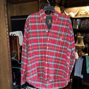 Cinch Red and Blue Casual Button Down Shirt